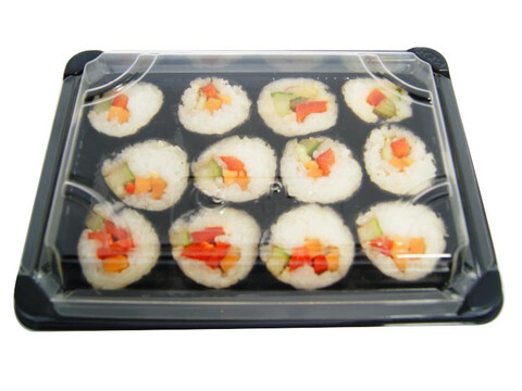PLA Bio Sushi Box Gre S (17,5 x 12,5 x 4 cm) Karton (300 Stck)