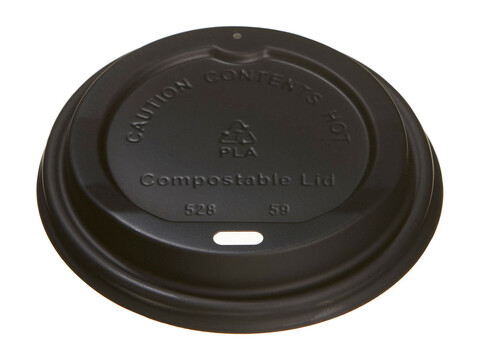 Bio Deckel (CPLA) schwarz für Kaffeebecher Ø 9 cm