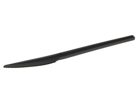 Bio Mehrweg-Messer schwarz 16,8 cm CPLA, kompostierbar