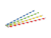 Papier-Trinkhalme extrastark 6 x 200 mm farbig sortiert   